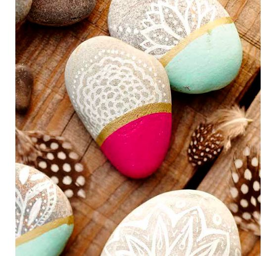 Creatieve set "Steine bemalen im Boho-Look"