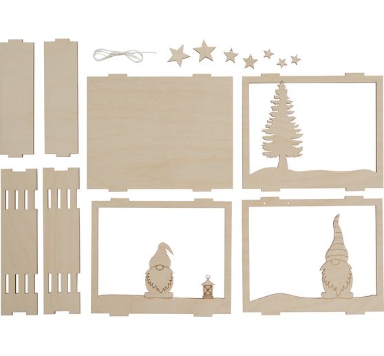 Houten bouwpakket motieflijst "Kabouter"