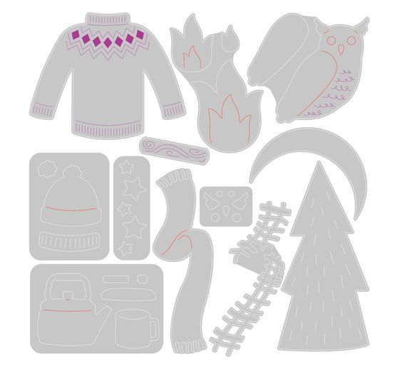 Sizzix Thinlits ponssjabloon "Cozy Woodland"