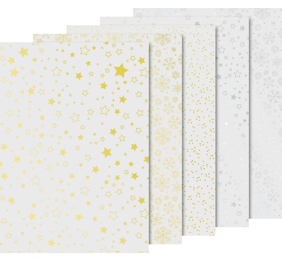 Transparant papier-set "Kerstmis" goud/zilver
