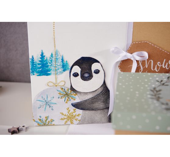 Servet "Pinguïn in de winter"