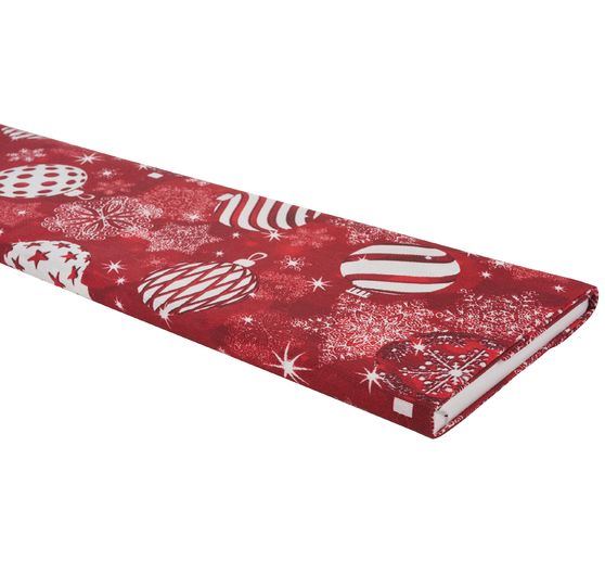 Motief stof linnen optiek "Kerstballen rood"