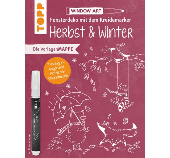 Book "Vorlagenmappe Fensterdeko mit dem Kreidemarker - Herbst & Winter. Inkl. Original Kreidemarker von Kreul"
