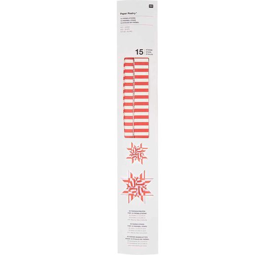 Papieren strips "Stripes", Rood/Wit