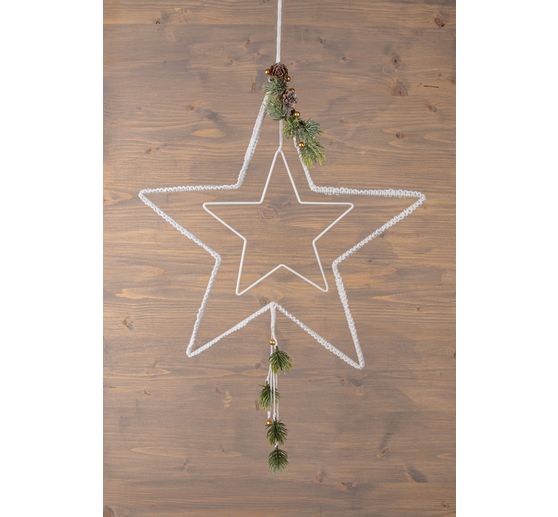Metal ring "Star", set of 3, White