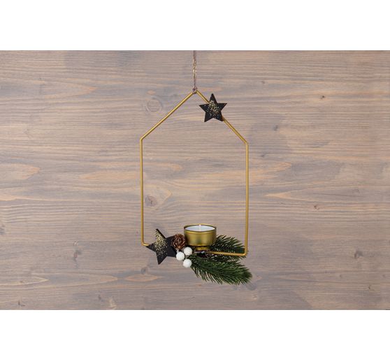 Metalen ring "Huis", set van 3, Goudkleur