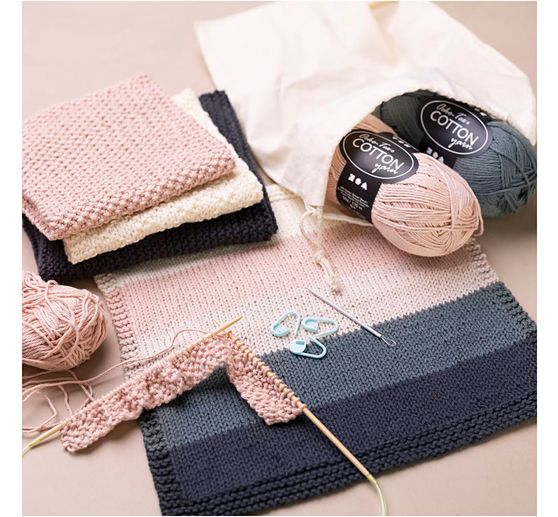 Learning set knitting "Washcloth"