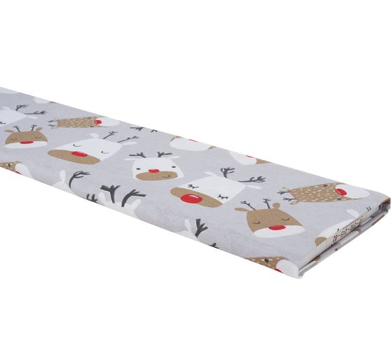 Motif fabric linen look "Red Nose Rudi"
