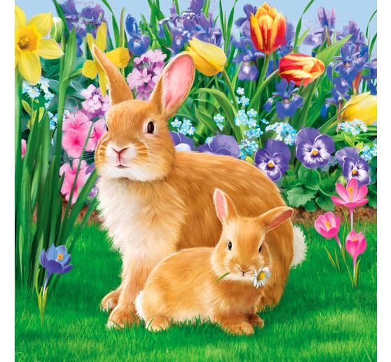 Servet "Moeder konijn met kind"