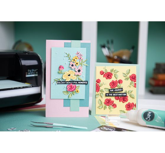 Sizzix Thinlits punching template "Brushstroke Flowers Mini by Tim Holtz" 
