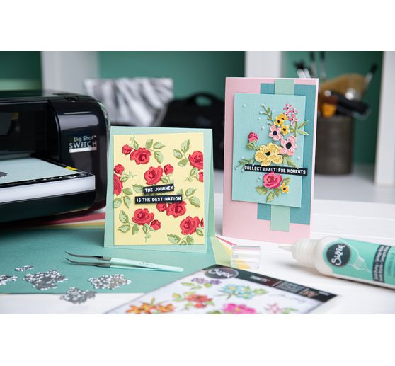 Sizzix Thinlits punching template "Brushstroke Flowers Mini by Tim Holtz" 