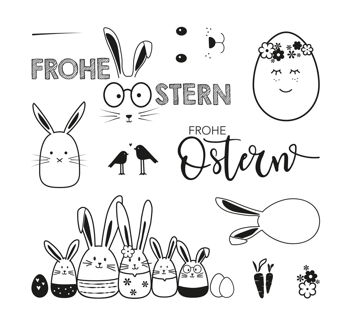 Clear Stamps "Vrolijk Pasen"