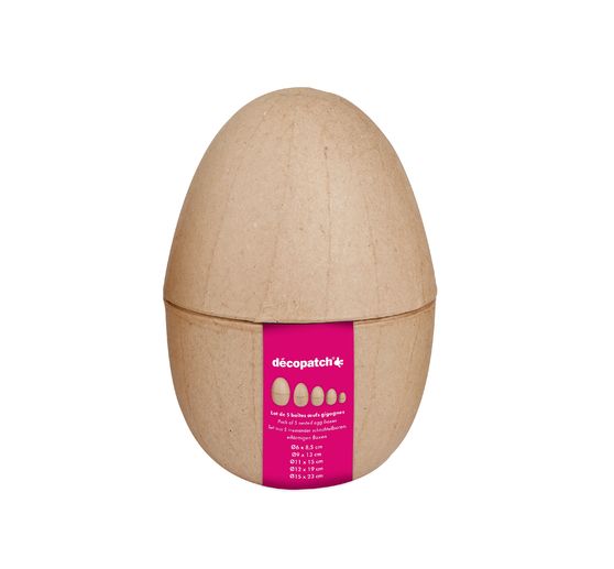 Paper-mâché eggs, divisible, set of 5
