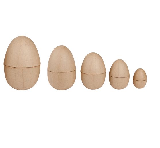 Paper-mâché eggs, divisible, set of 5