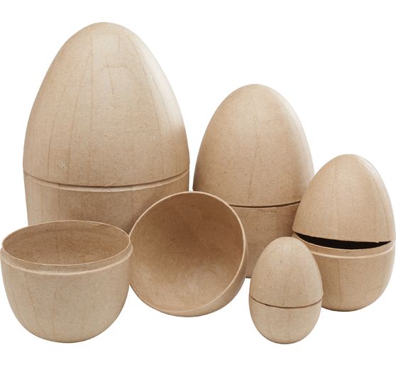 Paper-mâché eggs, divisible, set of 5