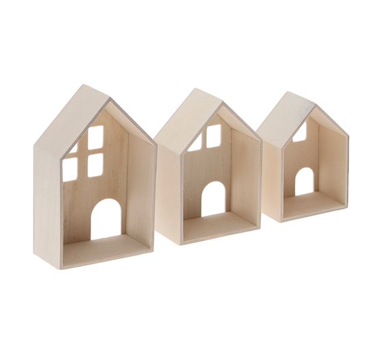 3D houten huis, set van 3