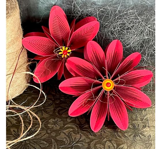 Ponssjabloon vouwbloemen "L"
