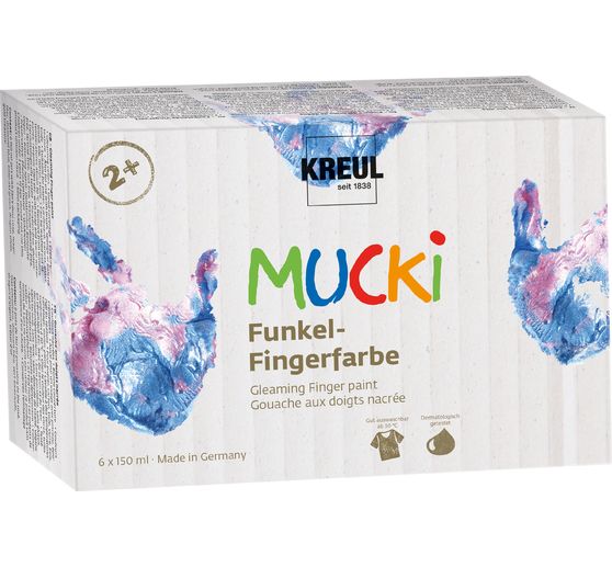 MUCKI Glitter vingerverf, set van 6