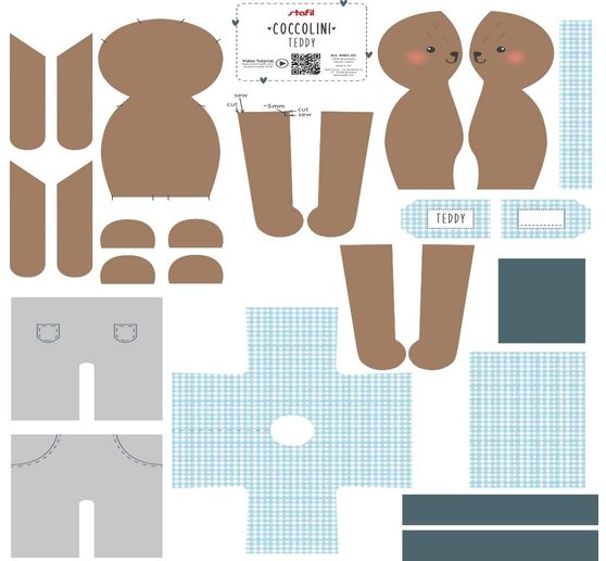 Knuffel naaien knutselpakket Coccolini "Teddy"