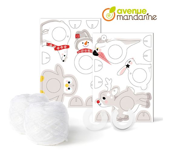 Creatieve box "Pompom Kerstmis label"