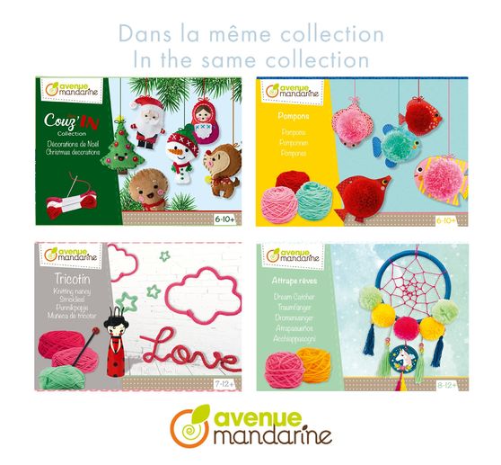 Creatieve box "Pompom Kerstmis label"