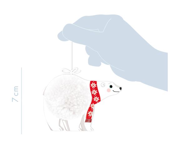 Creatieve box "Pompom Kerstmis label"