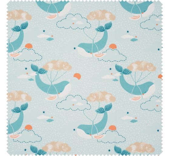 Cotton fabric "Whales"