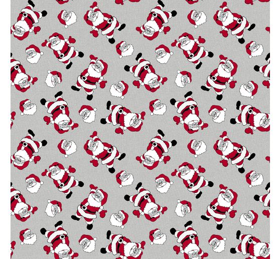 Motief stof linnen look "Santa"