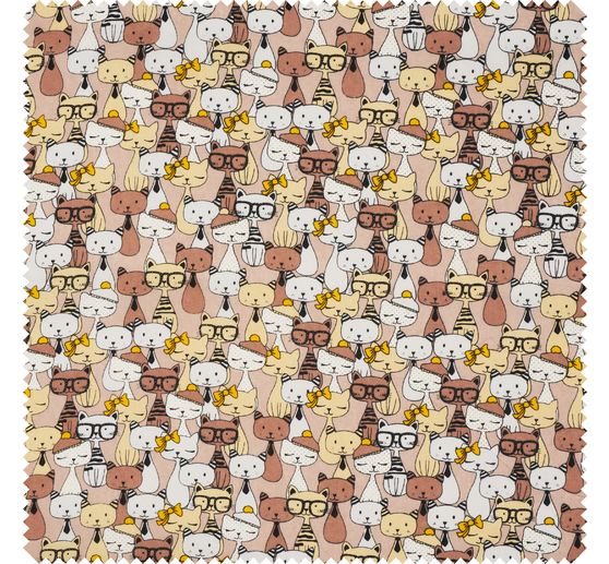 Cotton fabric "Funny cats"