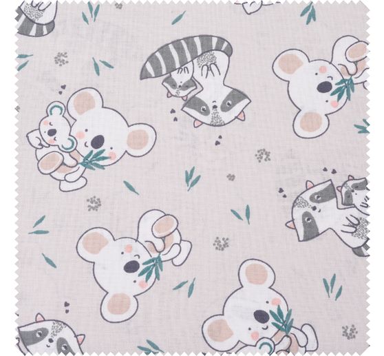 Cotton fabric "Raccoon Bruno"