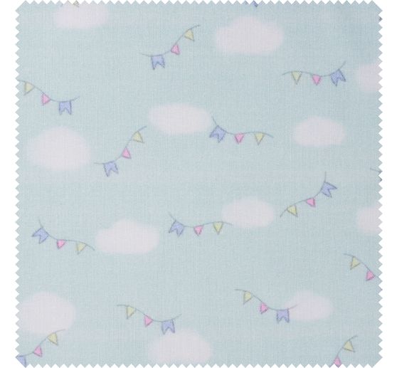 Cotton fabric "Flags and clouds"