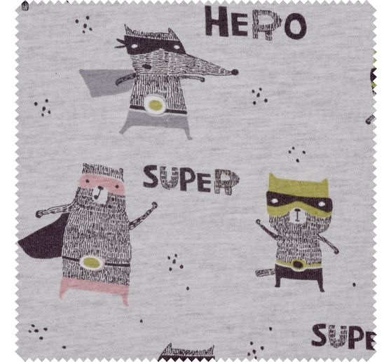 Jersey stof melange "Super Hero"