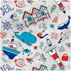 Motif fabric linen look "Maritim"
