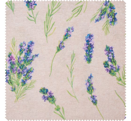 Motief stof linnen look "Lavendel"