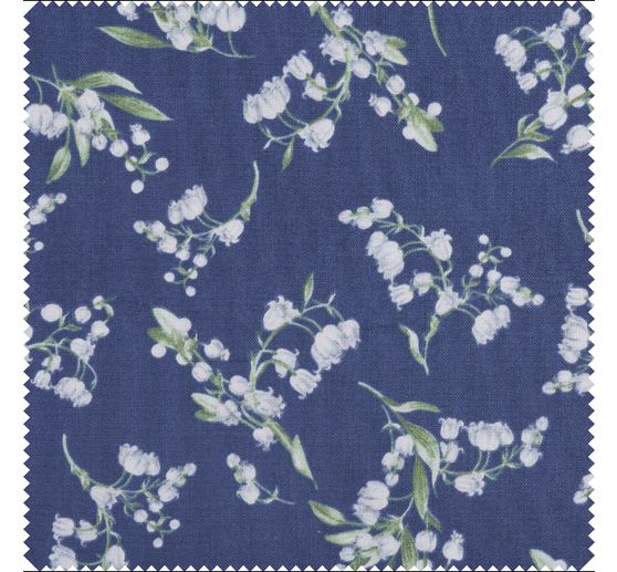 Cotton fabric "Most Beautiful" Lily of the valley blue