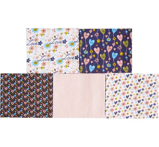 Stofpakket Patchy "Hearts and Flowers"