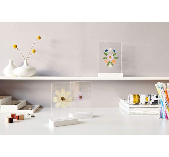 Rico Design houten standaard met dubbel acrylschijf, 10 x 15 cm