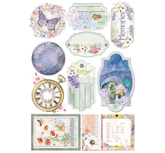 Paper set "Enchanted Land", 9 sheets, A4