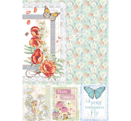 Paper set "Enchanted Land", 9 sheets, A4