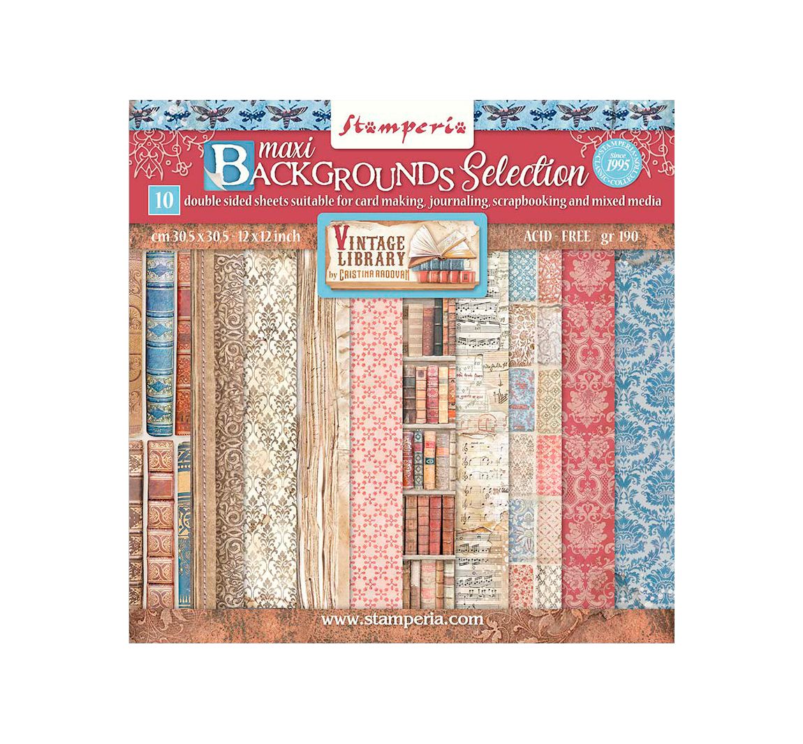 Scrapbook blok "Vintage Library Backgrounds"