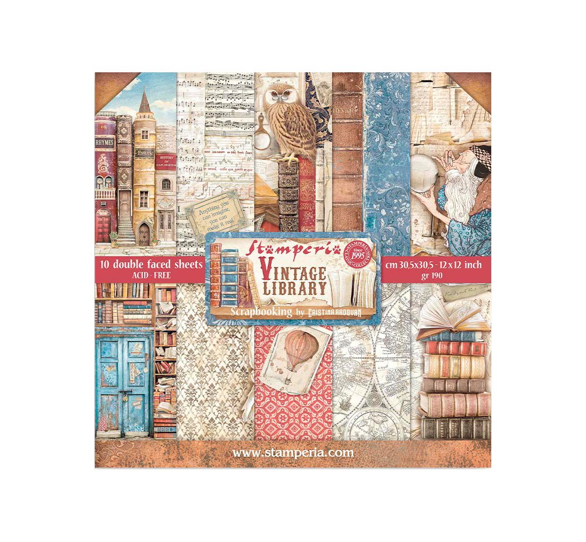 Scrapbook blok "Vintage Library"