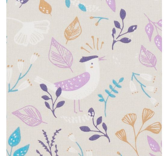 Cotton fabric "Birds & Flowers"