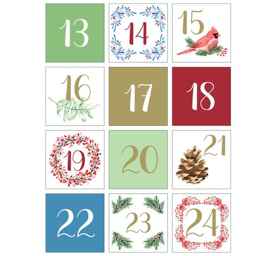 Sticker advent numbers "XMAS Berries"
