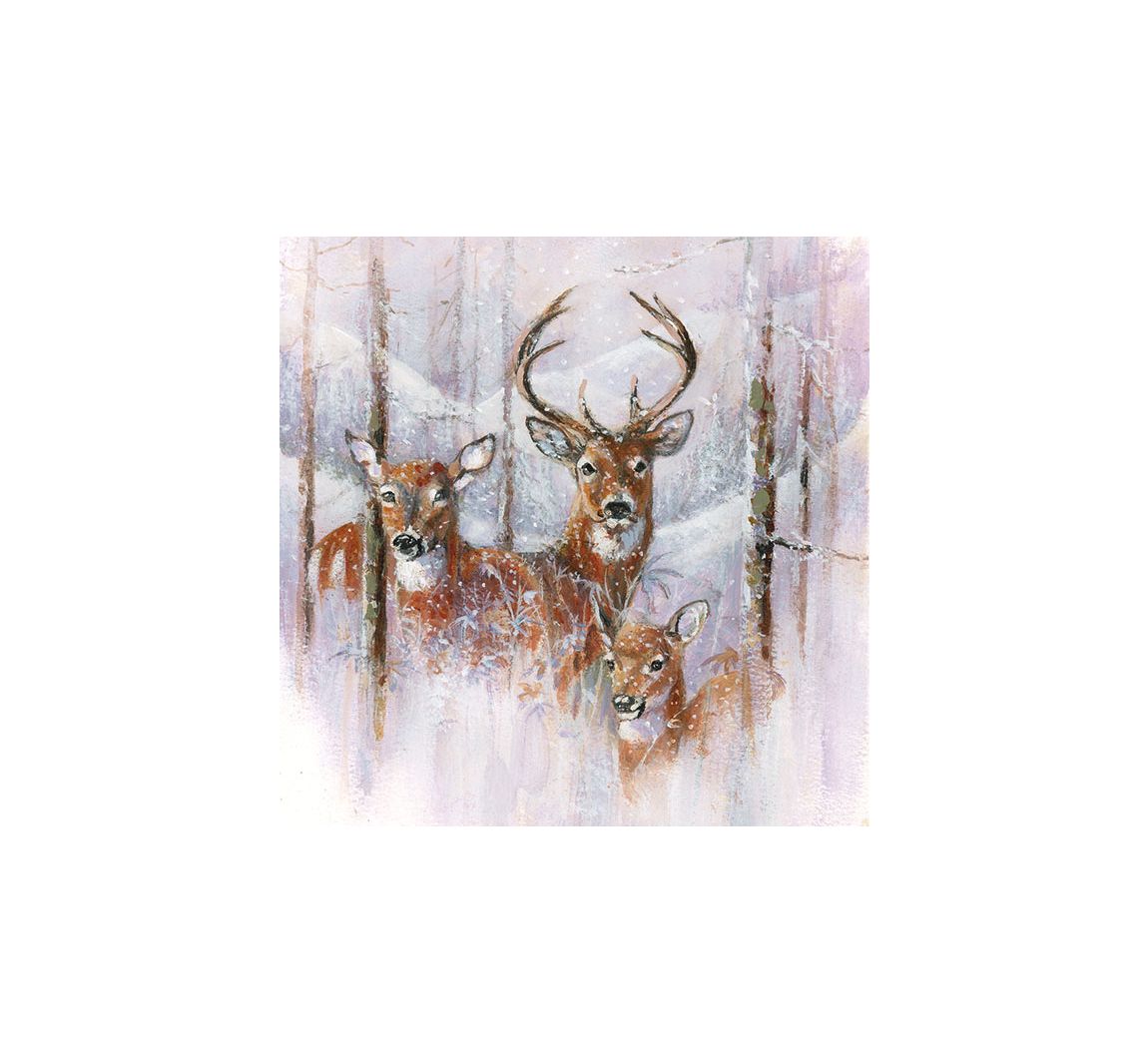 Servet "Wilde dieren in de winter"
