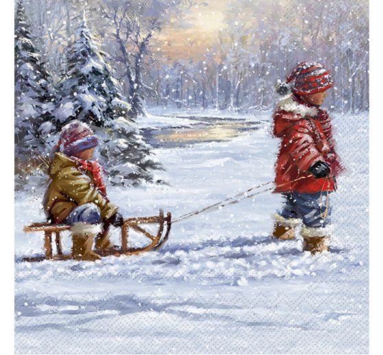 Napkin "Winter sleigh ride"