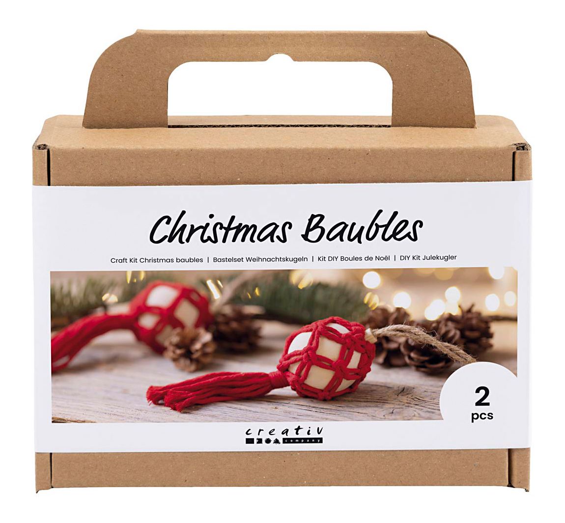 Knutselkit kerstballen "Macramé"