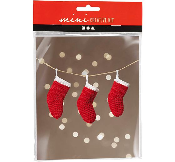 Mini Knutselkit haken "Kerstkousen"