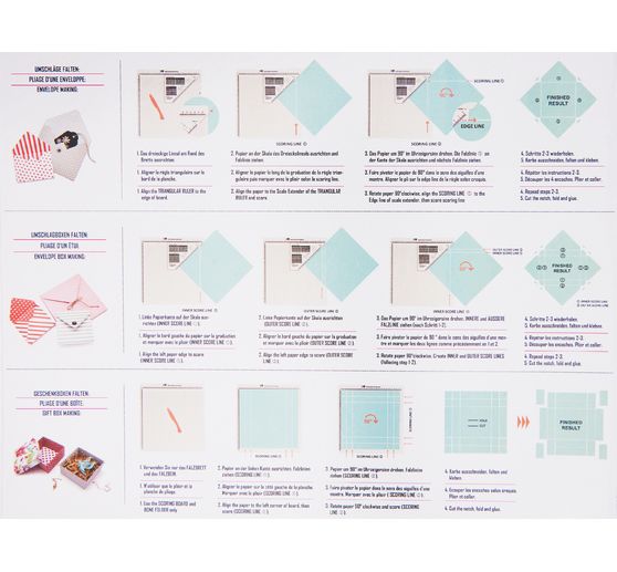 Multifunction folding board for cards, envelopes and gift boxes