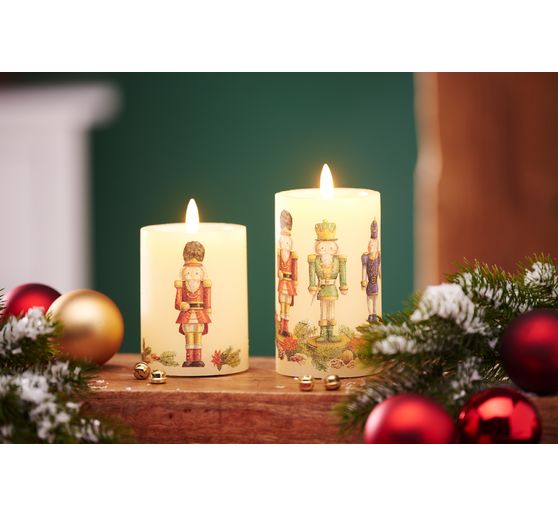 LED real wax candle "12.5 x 7.5 cm", with timer