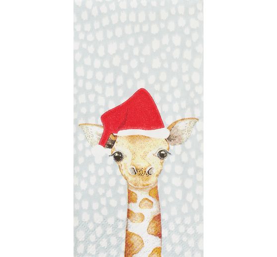 Papieren zakdoeken "Giraffe Santa"